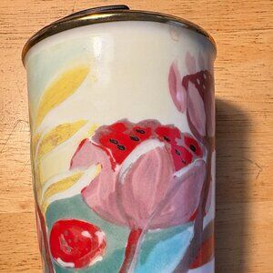 Starbucks Flowered Double Walled Ceramic Coffee Tumbler